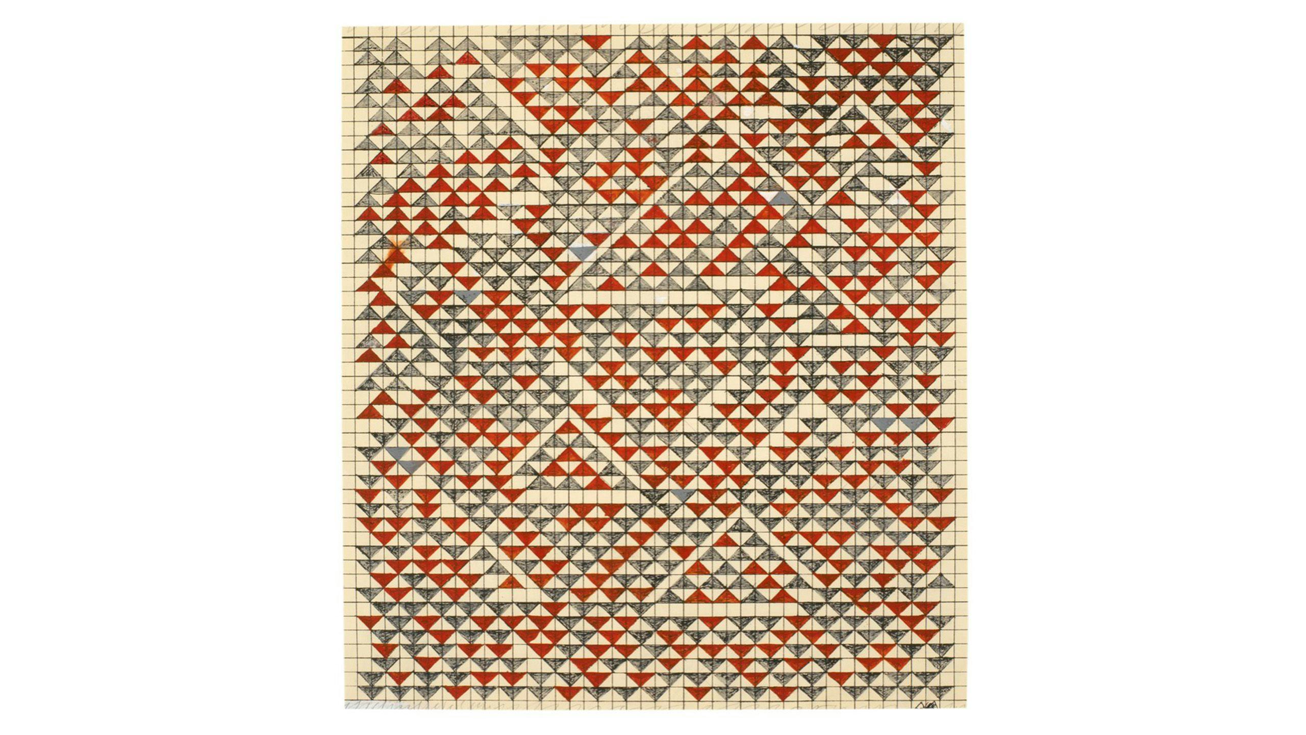 A work by Anni Albers, titled Study for Camino Real, dated 1967